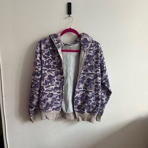 BAPE sweatshirt. Size S. Zipper is broken. Price reflects. Authentic obv.